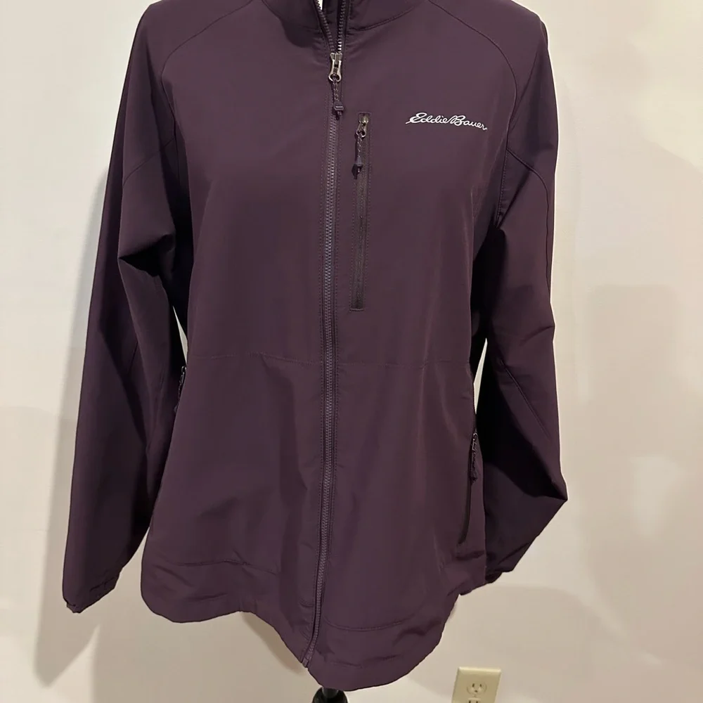 Eddie Bauer Women's Deep Purple Sandstone Backbone Shell Windbreaker Jacket XL - Picture 2 of 7